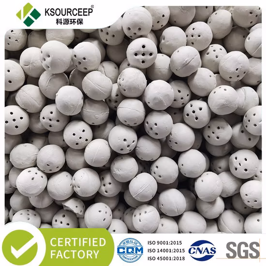 Bola de cerâmica de alumina porosa como meio de suporte para meio catalisador
